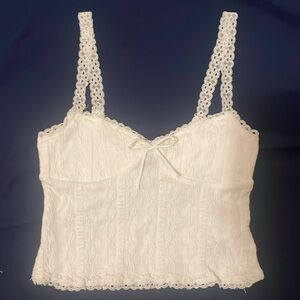 White Lace Crop Top
